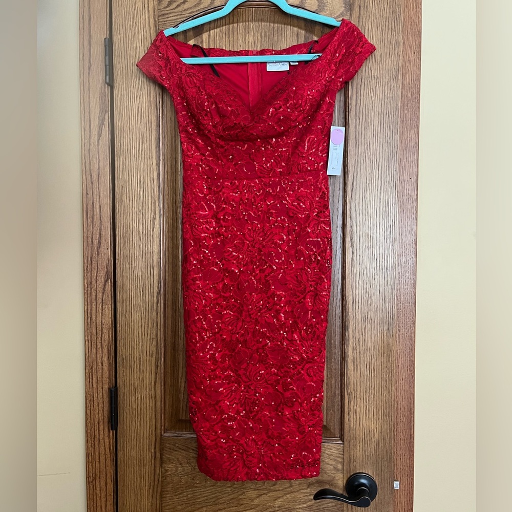 Red party dress